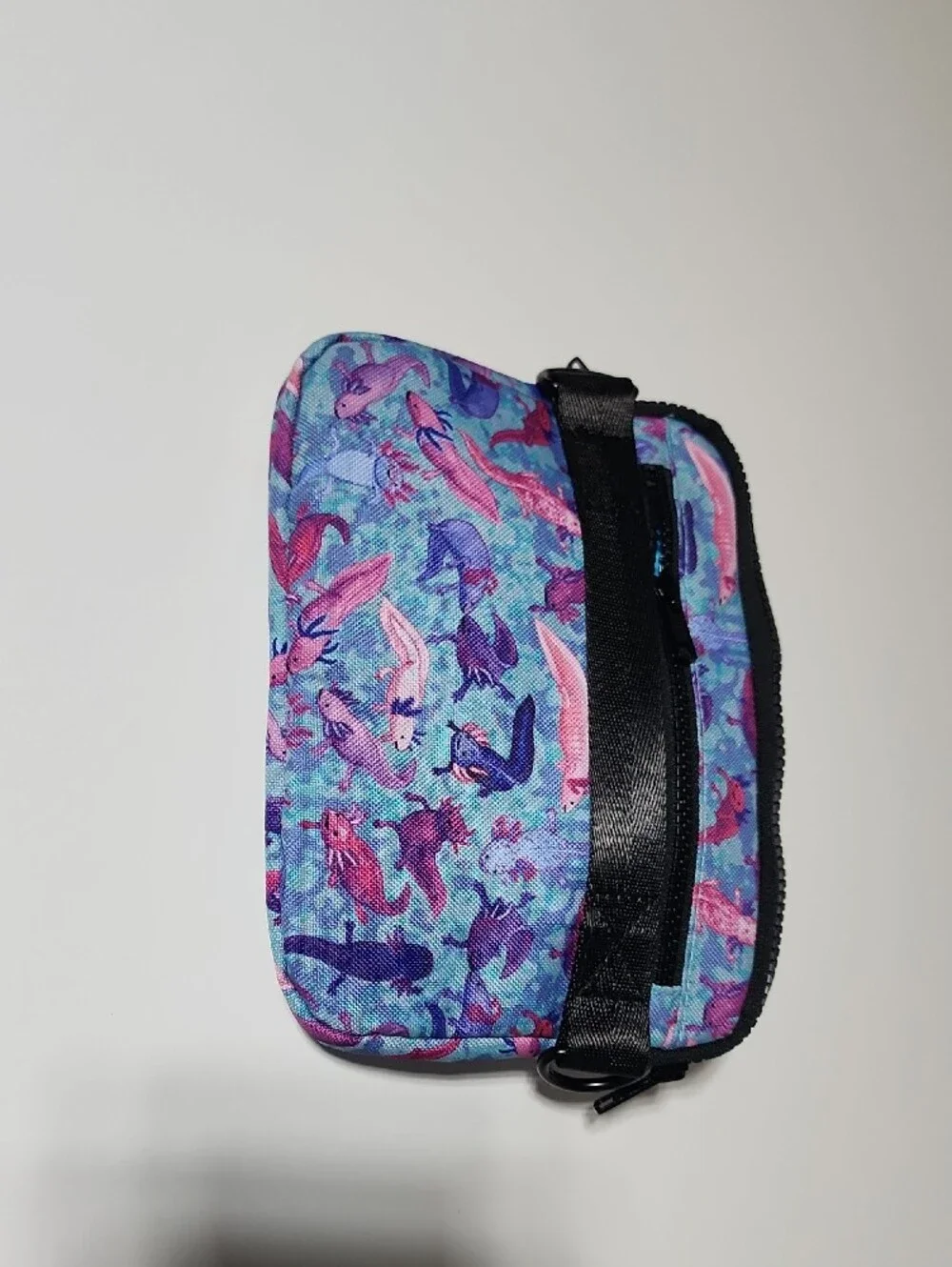 Axoloto Print Phone Crossbody with Adjustable Black Strap